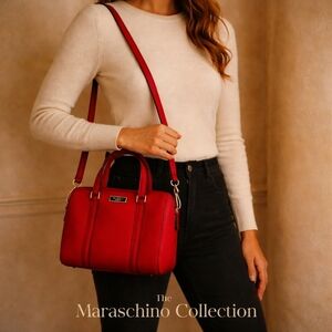 Kate Spade Newbury Lane Mini Cassie Satchel | Red Saffiano Leather